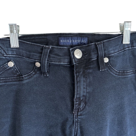 Rock Republic/10M Deep Navy Stretch Straight Leg Jeans “Kashmere” - Picture 2 of 4